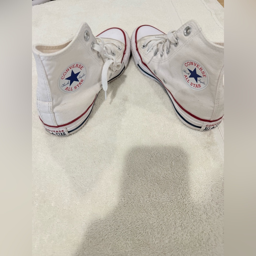 Converse High-Tops - White with Red Trim